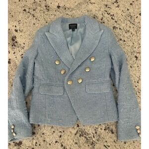 Bardot Junior Girls Sutton Boucle Blazer In Icing Blue 8
